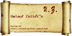 Umlauf Zoltán névjegykártya
